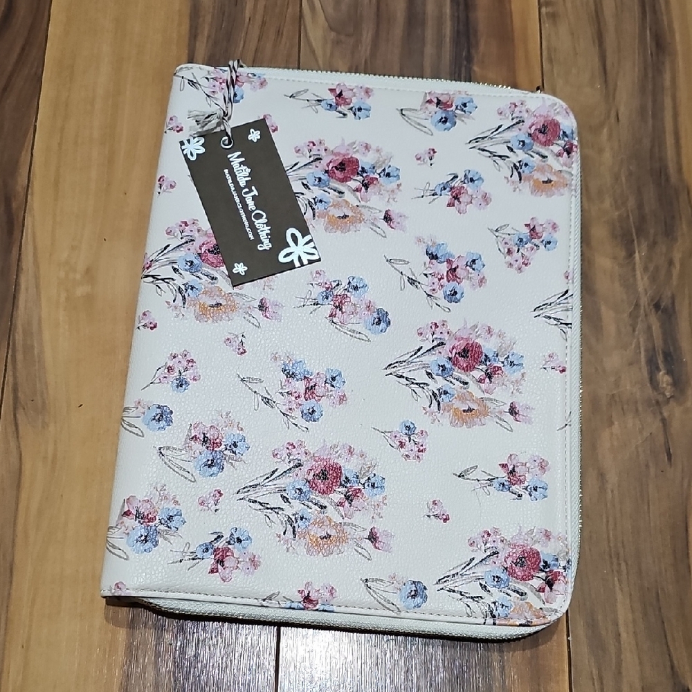 Matilda Jane Floral On The Go Vegan Zip Tablet Organizer Travel Case New